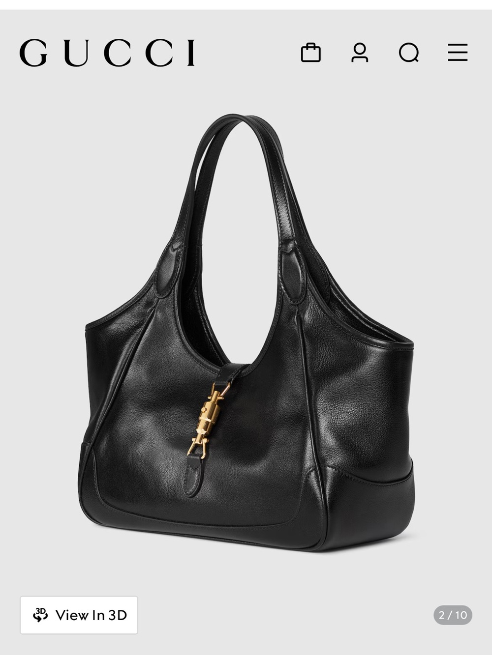 New in Bag & Box - Gucci Mercato Small Tote Bag in Variation Black Leather